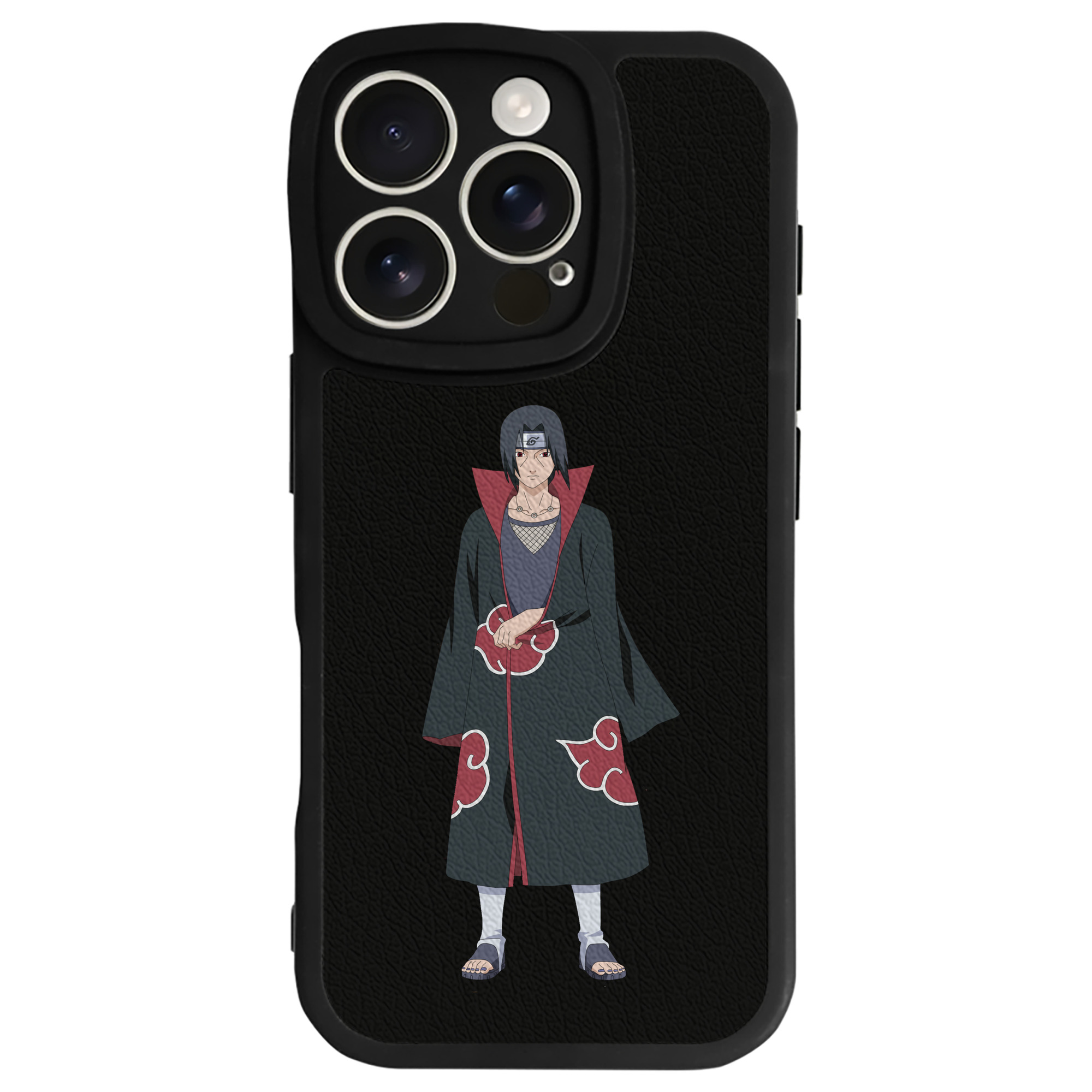（画像用） NARUTO -ナルト- うちは イタチ Uchiha Itachi 【iPhone 16シリーズ対応】シリコンスマホケース（レザー調） 材質：シリコン